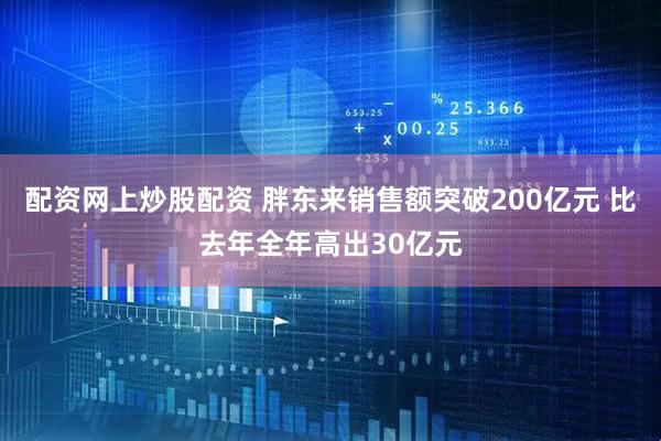 配资网上炒股配资 胖东来销售额突破200亿元 比去年全年高出30亿元