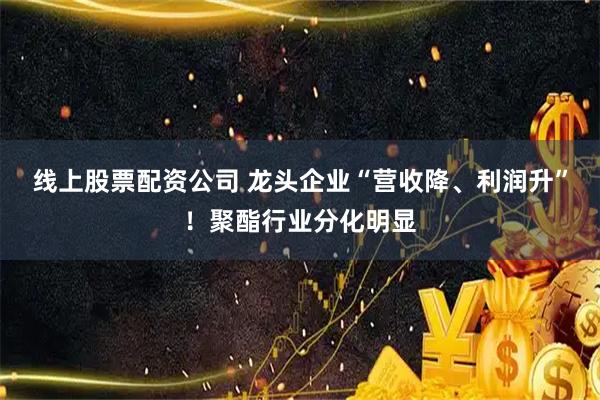 线上股票配资公司 龙头企业“营收降、利润升”！聚酯行业分化明显